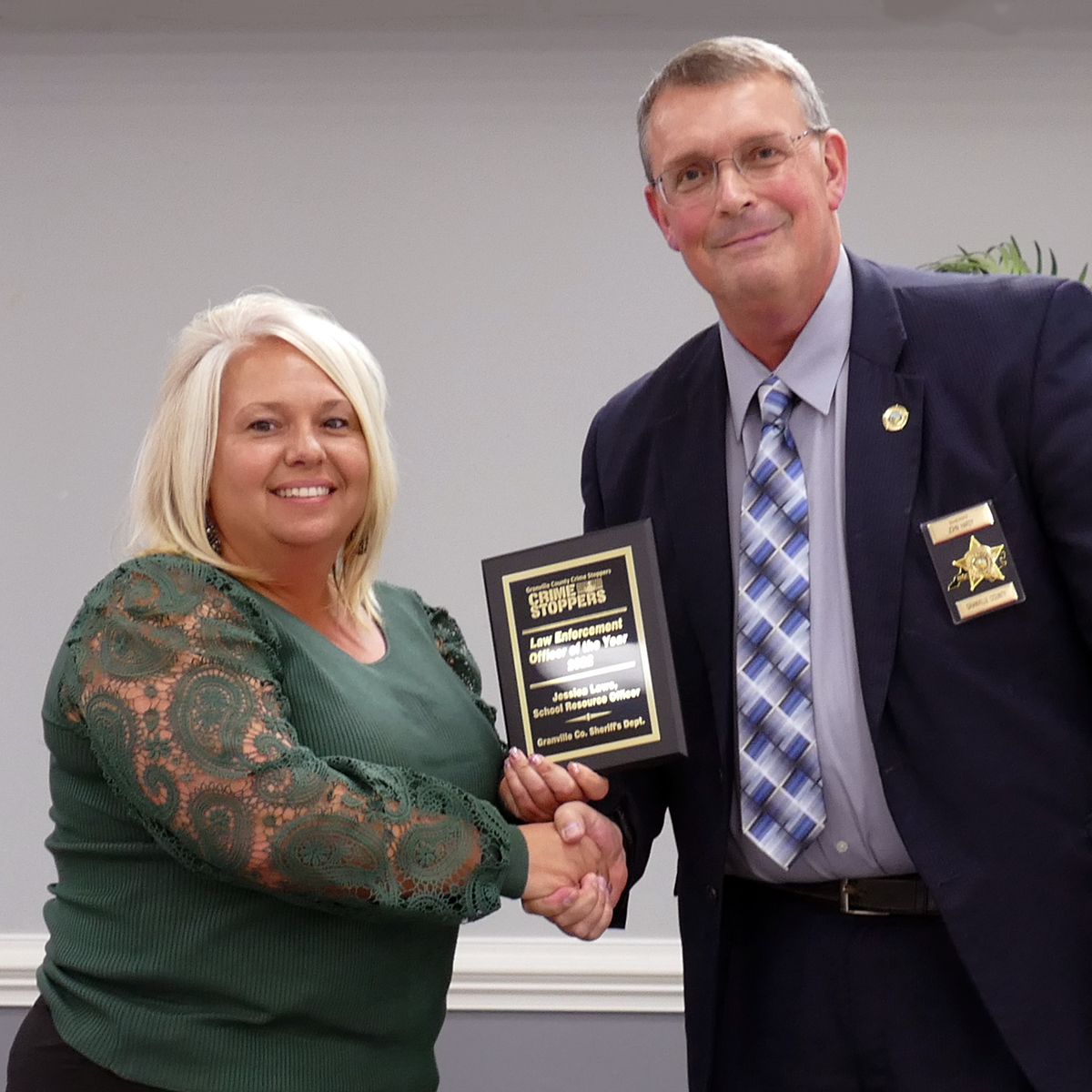 Law Enforcement Officer(SRO) of the Year-Granville County Sheriff